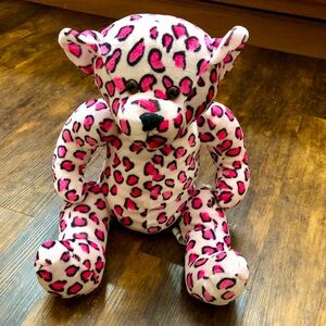 Pink Leopard Print Teddy Bear Plush Stuffed Animal